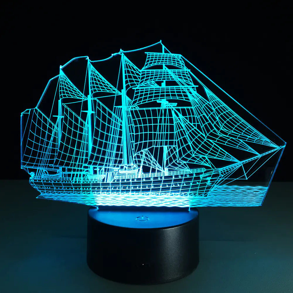 Creative 3D Sailboat Lamp – Perfect Gift for Her