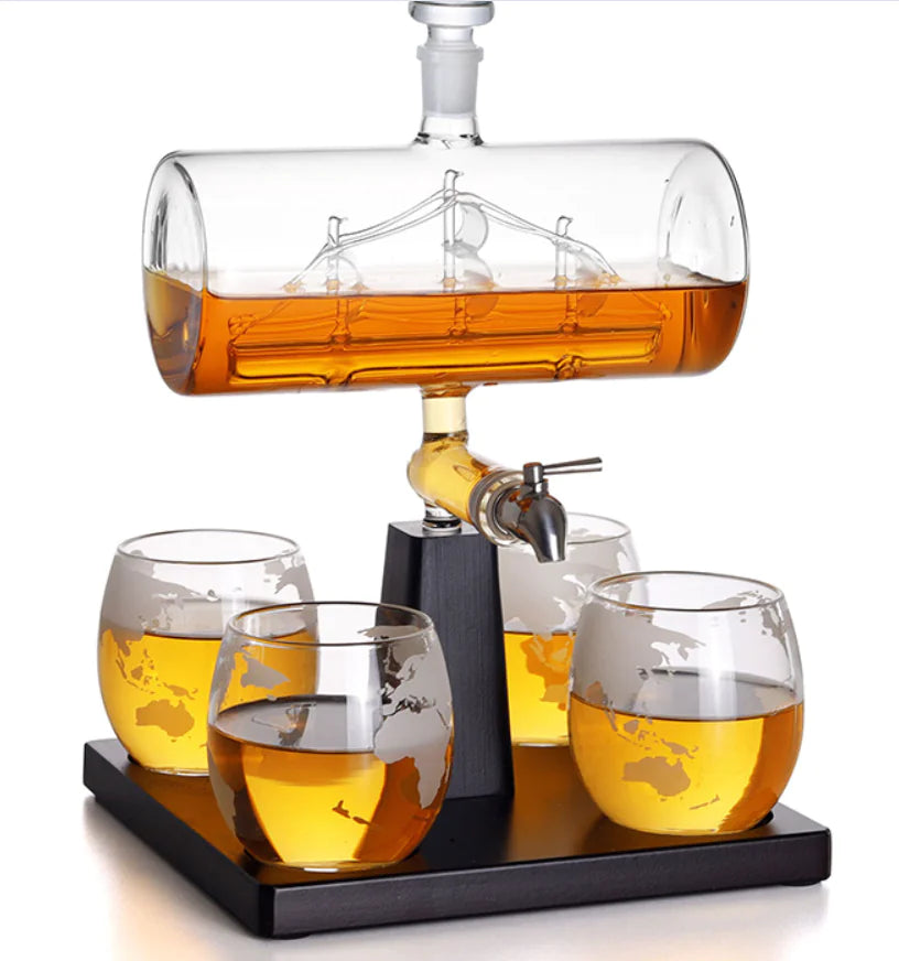 Envase para Vino de Vidrio con Diseño Náutico
