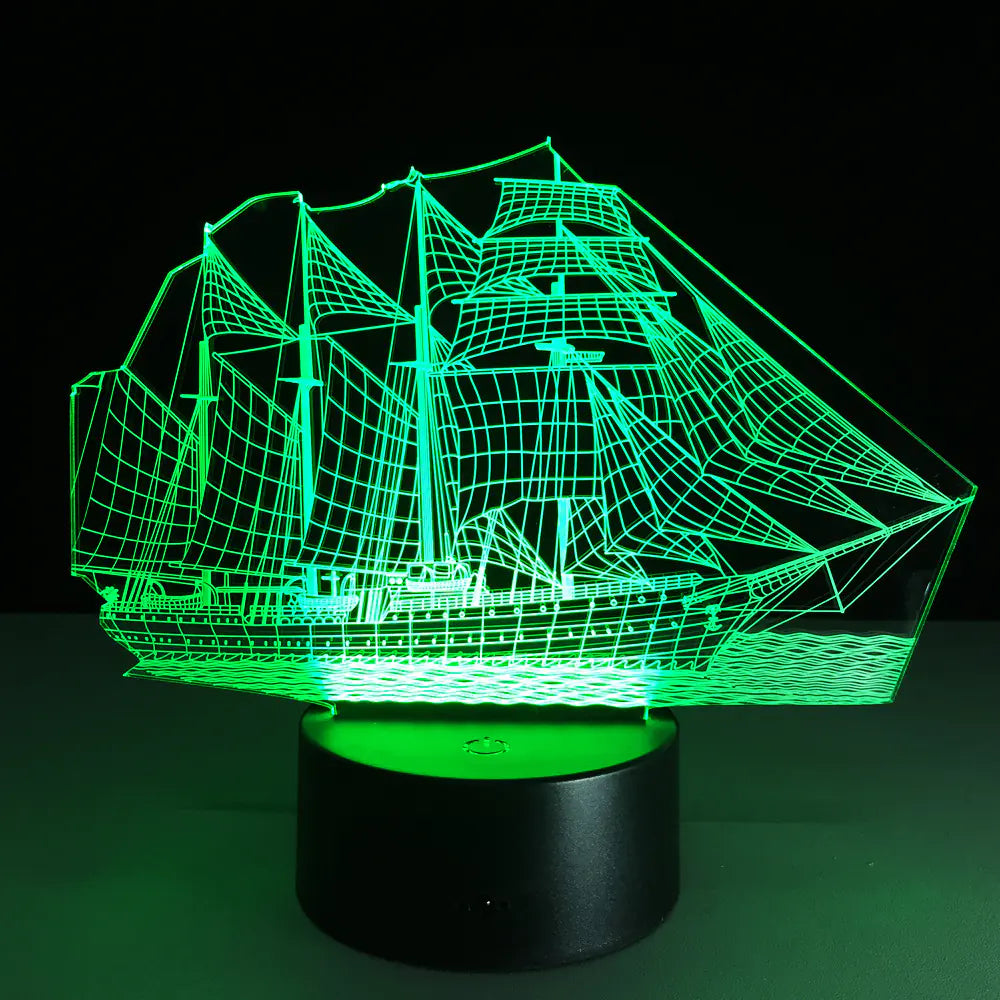 Creative 3D Sailboat Lamp – Perfect Gift for Her