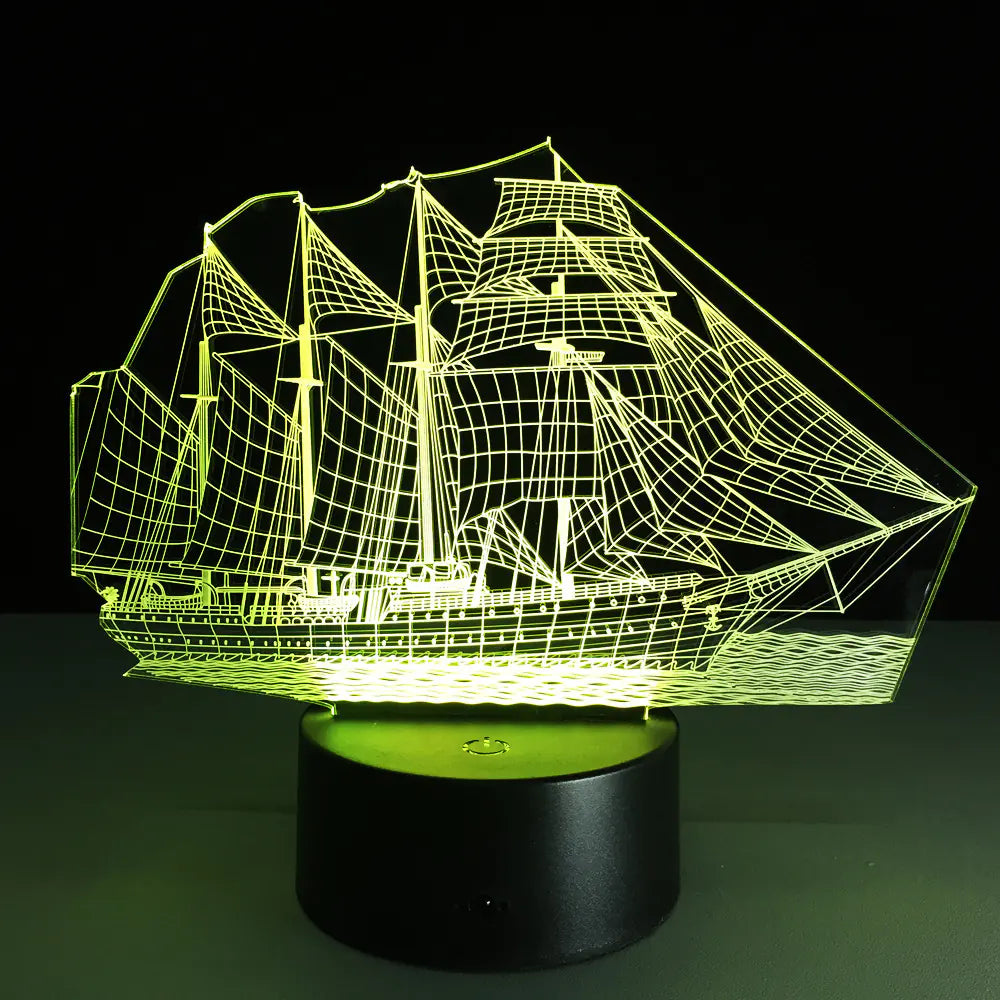 Creative 3D Sailboat Lamp – Perfect Gift for Her