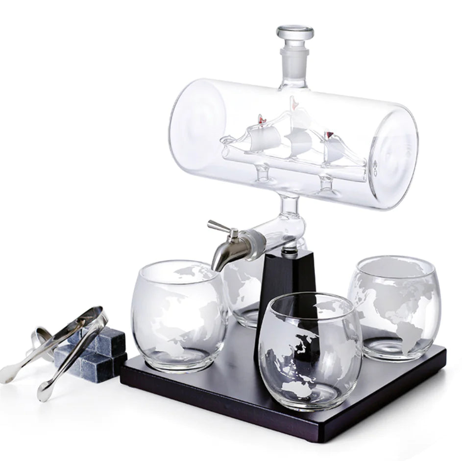 Envase para Vino de Vidrio con Diseño Náutico