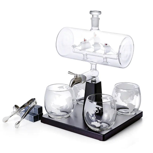 Envase para Vino de Vidrio con Diseño Náutico