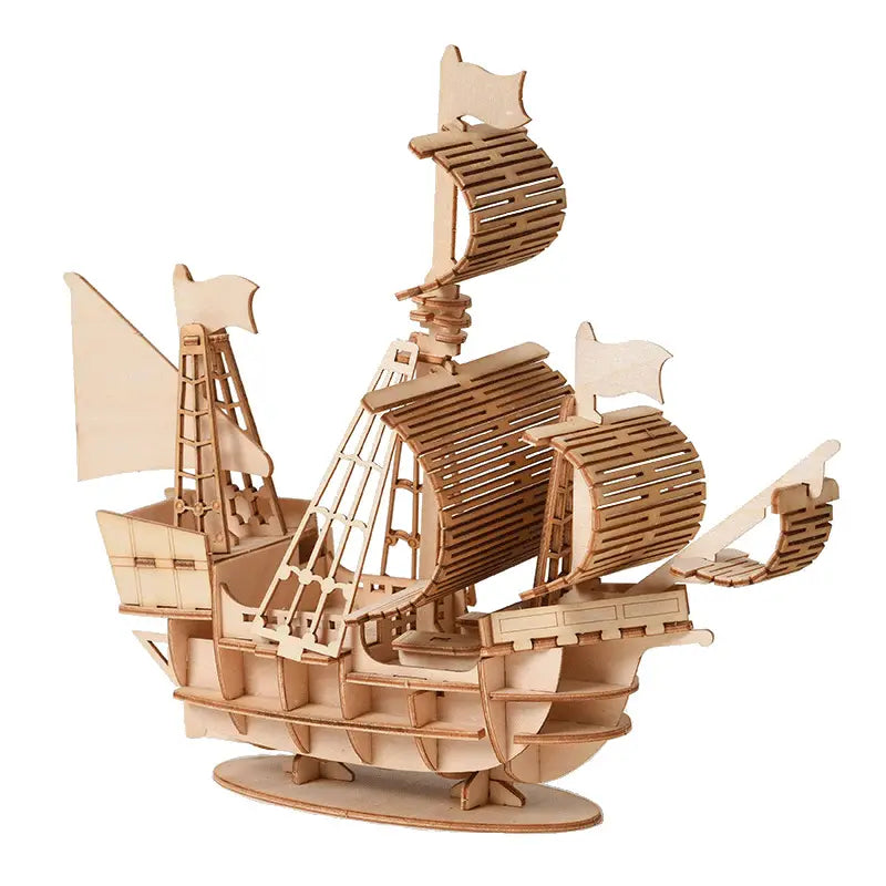 Modelo para Armar de Velero de Madera en 3D para Adultos