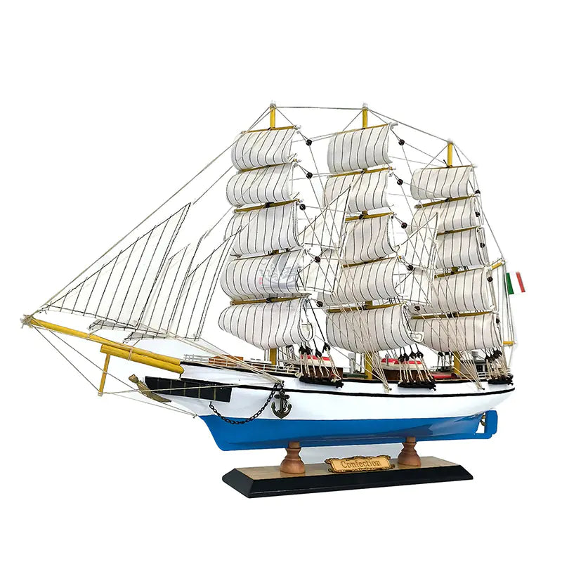 Modelo de Barco Velero - Artesanía de Madera Real para Decoración del Hogar